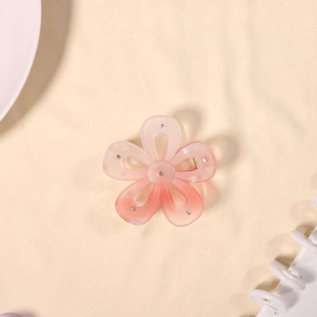 Матовый крабик для волос в форме цветка конфетного цвета – Пятилепестковый дизайн для женщин