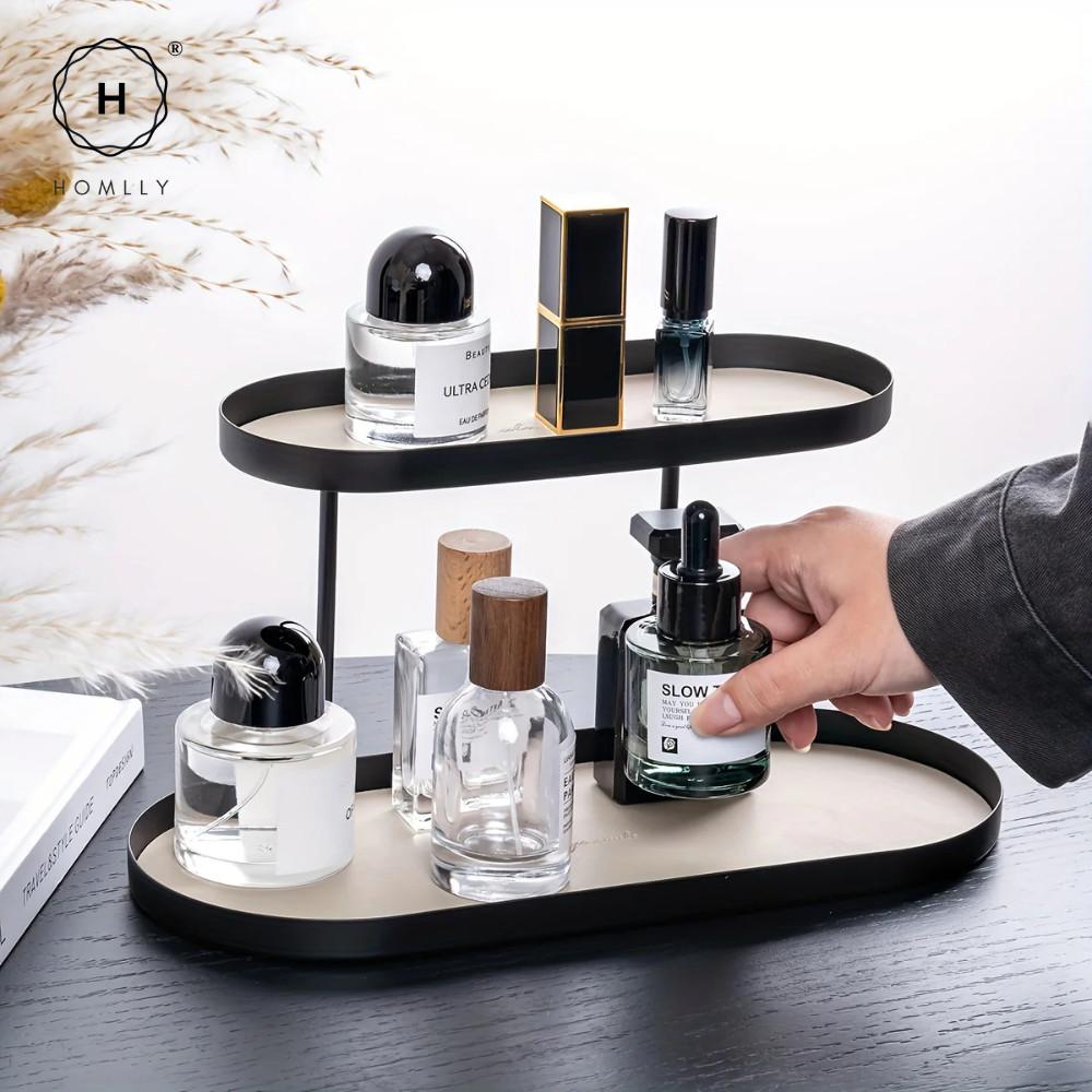 Homlly Lako Double Tier Desk Display Storage Tray Rack