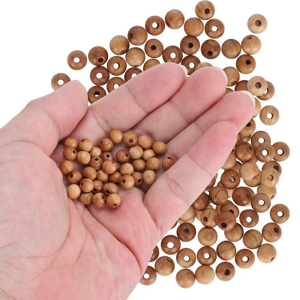 200pcs Polished Finish Wooden Beads Round Craft Beads Beads Peach Wood Beads DIY Crafts