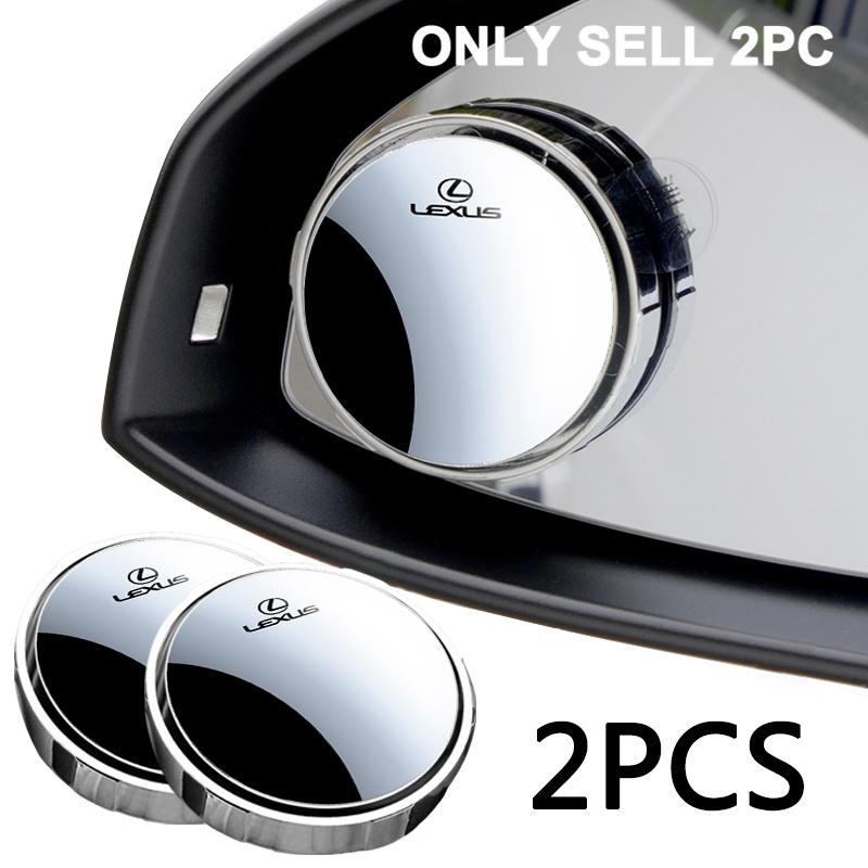 WRSP5 2Pcs Round Frame Convex Blind Spot Mirror Wide-angle Adjustable Rearview Mirror For Lexus ES RX NX LS UX LM LX GX LC RZ IS CT GS