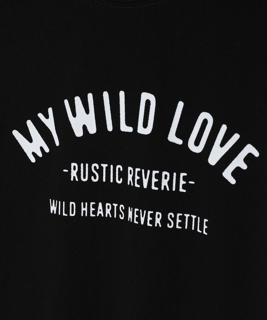 RUSTIC REVERIE Моя Дикая Любовь Свободная Футболка_Черный