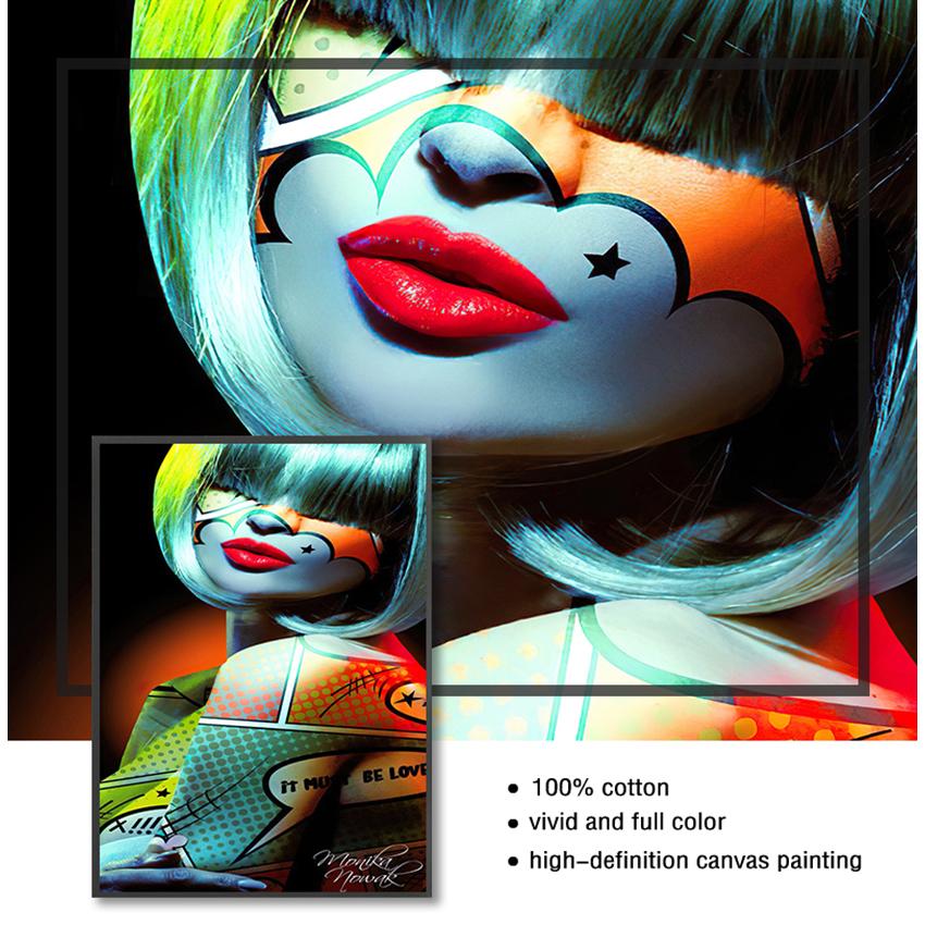 Граффити женский портрет картина маслом плакат и принты Настенный декор для гостиной холст картина настенная живопись домашние постеры