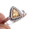 Natural Citrine Gemstone Handmade 925 Solid Sterling Silver Ring Size 7 E0A64