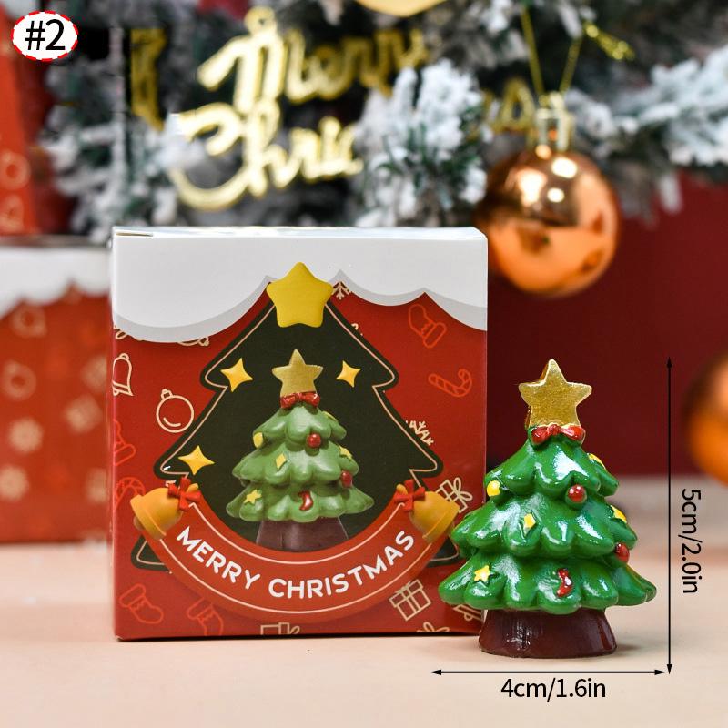 Christmas Decorations Resin Miniature Figurines Mini  Santa Claus Snowman Xmas Tree For Xmas Goodie Bag Fillers Party Favors