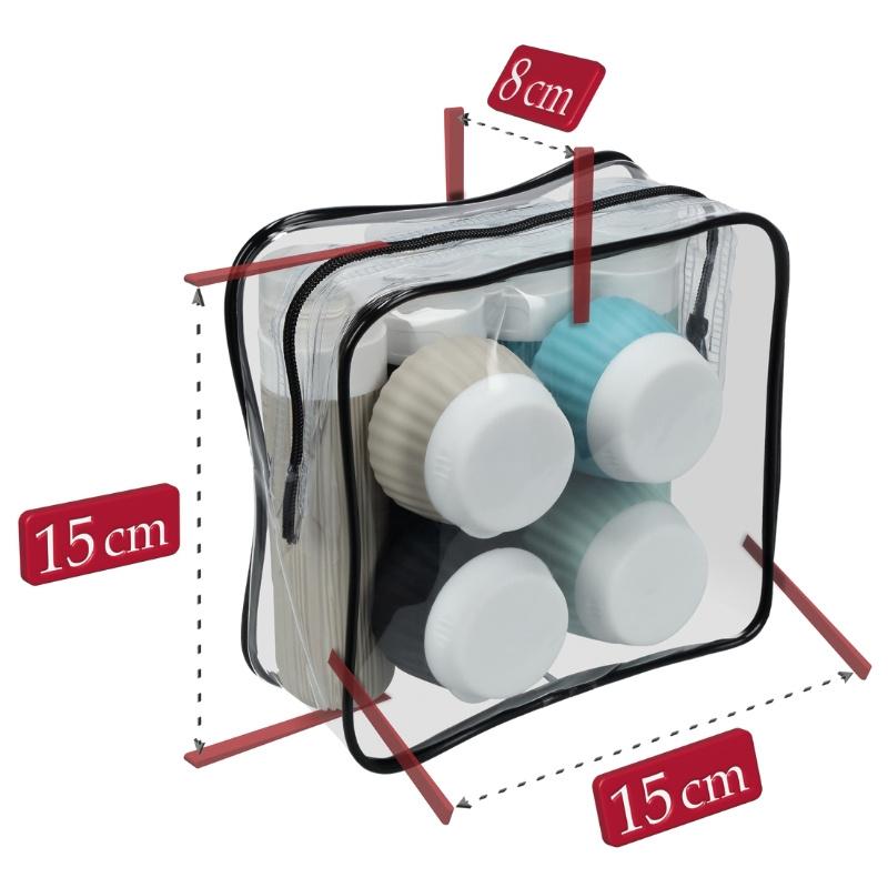 Silicone Travel Bottles For Airplane Carry-On Cosmetics - Set B02