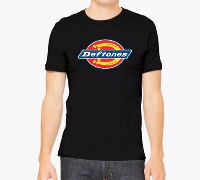 Deftones X Dickies Unisex T-Shirt, Short Sleeve Black Cotton T-shirt, Size S-4XL