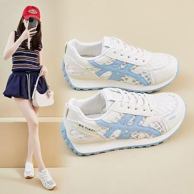 Сетчатые дышащие спортивные туфли женские 2025 новые летние полые маленькие белые немецкие тренировочные туфли универсальные повседневные беговые сетчатые туфли