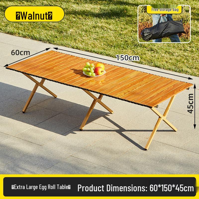 1.5m X-Type Folding Outdoor Table & Chair Set for Picnic, Camping, BBQ - Carbon Steel