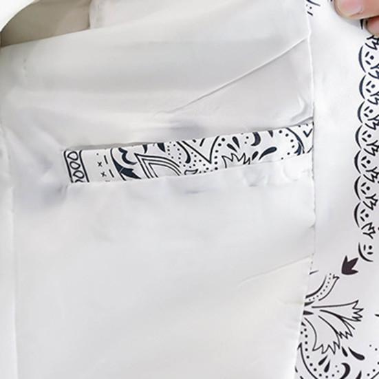 Весенне-осенний мужской пиджак с модным принтом и отложным воротником на одной пуговице, приталенный костюм в Корейском стиле, уличная одежда