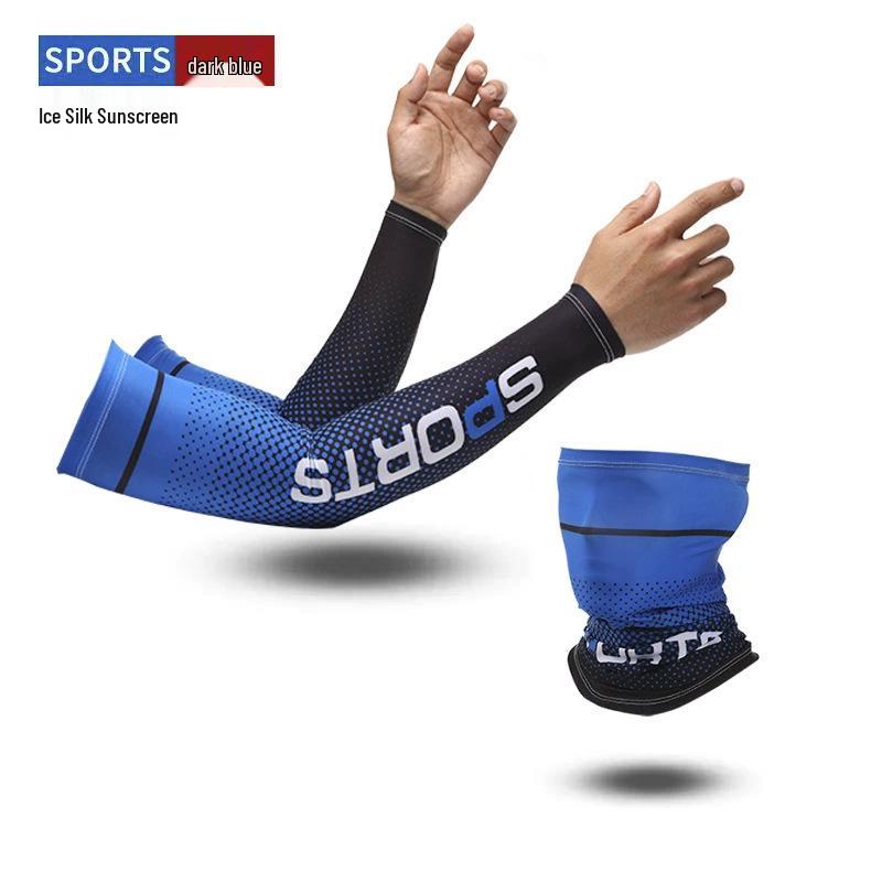 Men's Cycling Arm Sleeves: Ice Silk, Sun Protection, Breathable Summer Headband & Mask