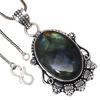 Pendant Shiney Labradorite Gemstone Valentine'Day Gifted Silver Jewelry 2.5"