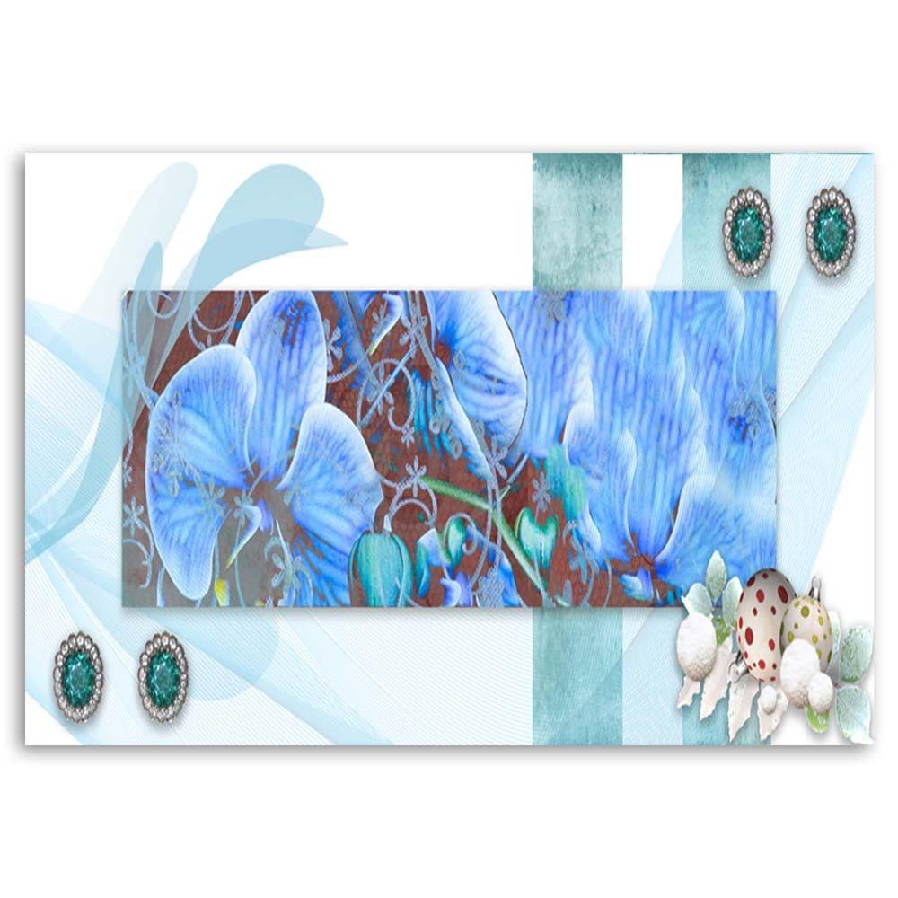 Печать на холсте, Композиция из голубых орхидей