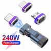 Адаптер USB-C на Type-C 240 Вт, поворот на 180°, магнитная быстрая зарядка, конвертер Type-C (мама) для Macbook Pro, iPhone 16 15, Xiaomi