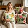 Plant Print Pillowcase, Breathable All-Season Pillow Cover, Nordic Tropical Plant Design Pillow Cover, Soft Decorative Cushion Case for Sofa Bed Chair