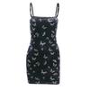 Sexy Butterfly Print Lace Up Strap Dress Women Sleeveless Mini Dress Fashion Party Streetwear