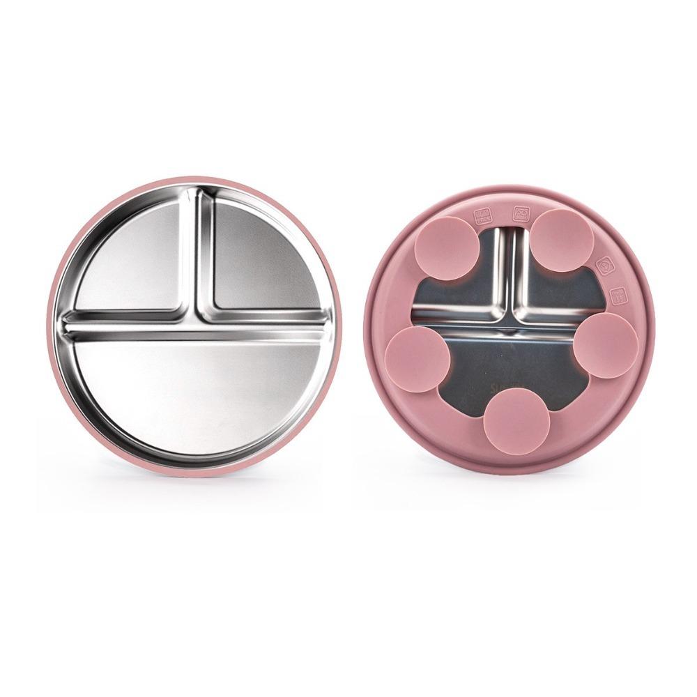 304 Нержавеющая сталь Детская присоска Обеденная тарелка Разделенный дизайн Детские миски для кормления малышей