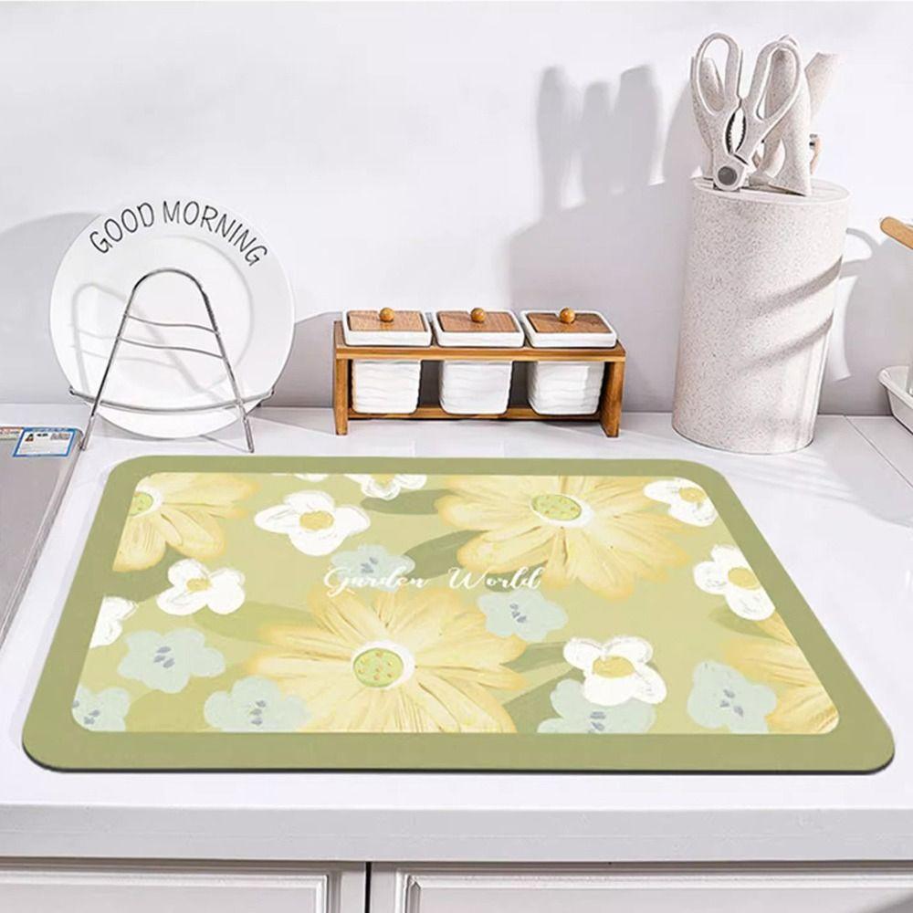 Foldable Dining Pad Kitchen Placemat Tableware Mat New Dish Drying Pad  Bathroom Countertop Mat