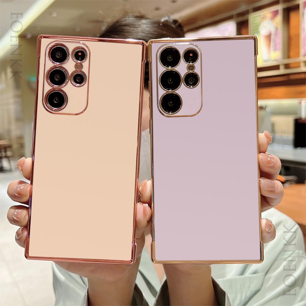 Прочный гальванизированный чехол для телефона для Samsung Galaxy S24 S23 S22 S21 S20 Ultra Plus FE A35 A53 A54 A55 A71 A72 A73 5G Мягкая крышка