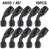 For Oil Fuel CPE Line Universal AN4 AN6 AN8 AN10 Straight 0 45 90 180 Degree 10 Pcs Aluminum Car Swivel Hose End Fitting Adapter
