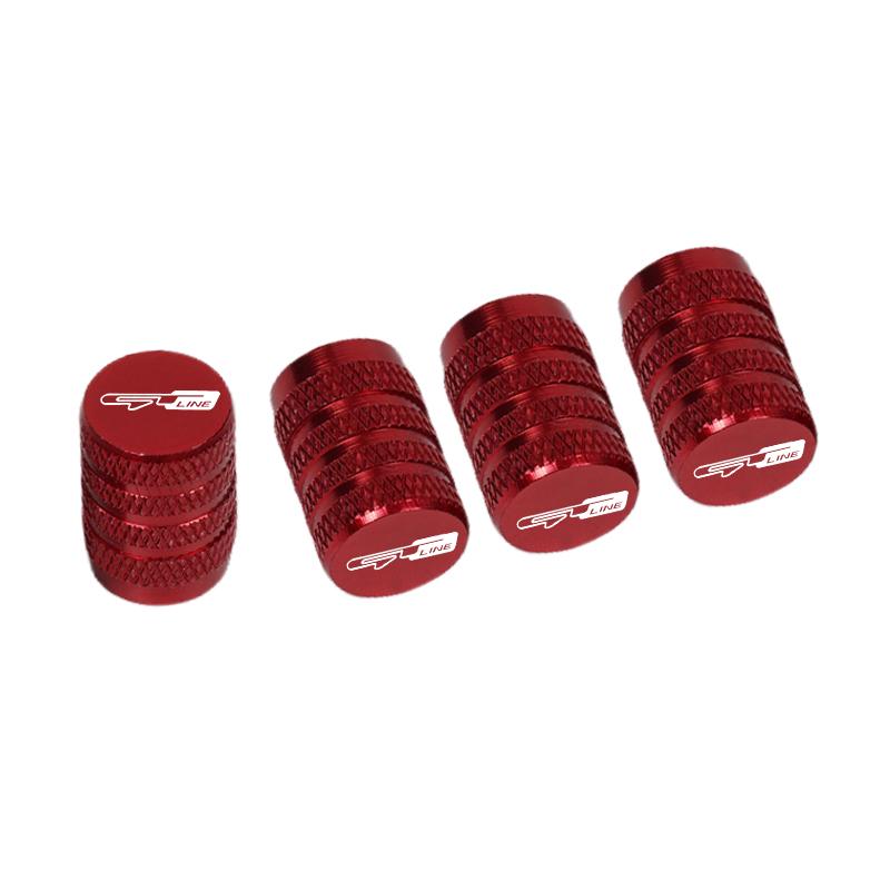 AABJC1 4pcs Car CNC Aluminum Tire Valve Air Port Stem Cover Caps For Kia GT Line Sportage Ceed Picanto K5 K3 Stonic Accessories