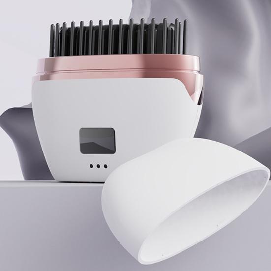 Mini Rechargeable Straightener Brush Portable Travel Lightweight Fast Heating Hot Comb 3 Temperature Setting Adjustable Electric Hair Styling Brush