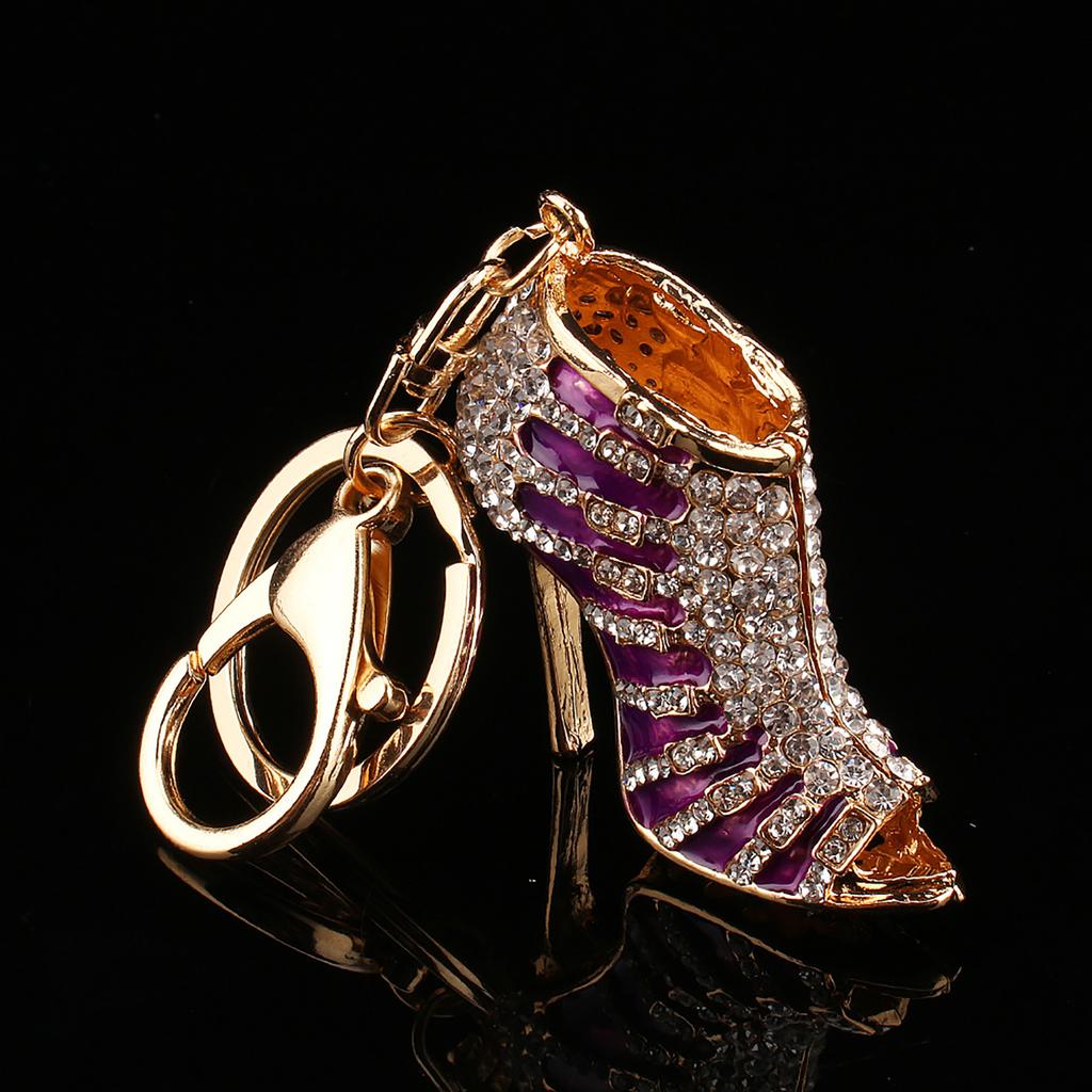 Новая хрустальная туфля на высоком каблуке с подвеской в виде кошелька со стразами, брелок для ключей, подарочная цепочка