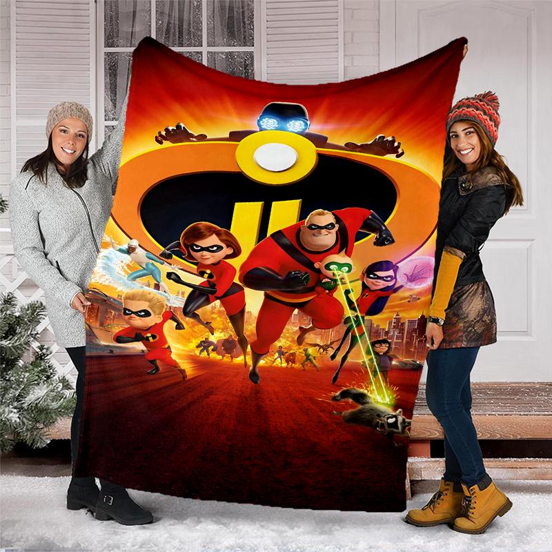 Incredibles Theme Printed Blanket Perfect For Couch Bed Travel Outdoor Use Machine Washable Cozy Durable