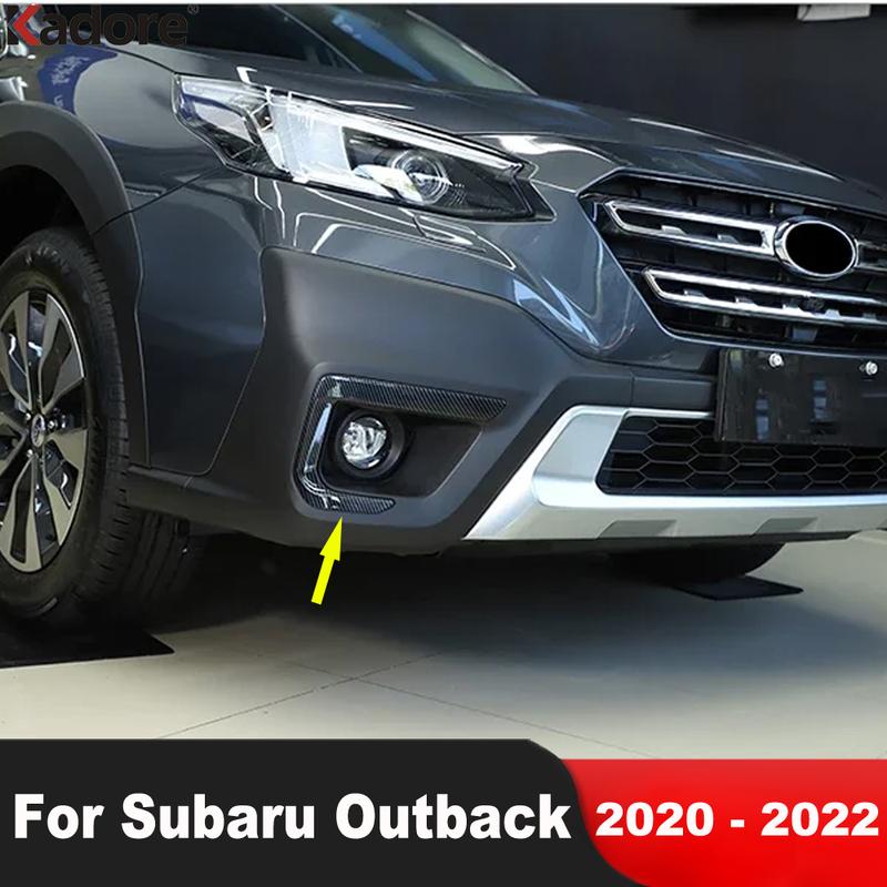 Front Fog Light Lamp Cover Trim For Subaru Outback Carbon Fiber Car Foglight Eyebrow Eyelid Trims Accessories