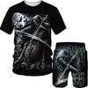 Summer Fashion Man Sets Skull T-Shirt Shorts Tracksuit 2 Piece Outfits 3D Cool Short Sleeve Blouse Men's Clothing Streetwear