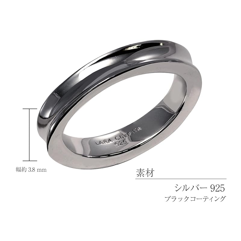 [Lara Christie] кольцо кольцо мужское изогнутый дизайн серебро 925 [ ЧЕРНАЯ ЛИНИЯ ] Нет. 15 r14012-b-15