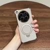 Чехол для OPPO Find N6 с MagSafe, магнитным кольцом 360°, из кожи, защита камеры, чехол для складного телефона, защитный корпус для центрального шарнира