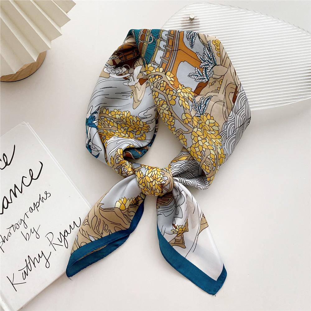 Fashion Decoration Scarf Hairband Tie Hair 70 Small Square Scarf Silk Scarf Women'S Spring And Autumn Versatile Small Scarf Professional Scarf