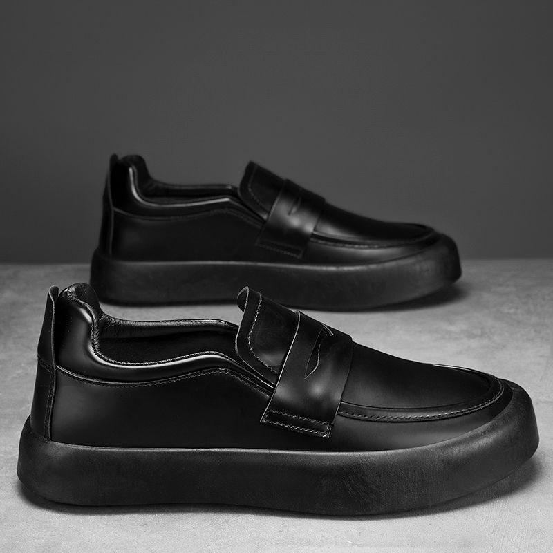 Мужская обувь Dou Dou, летняя, дышащая, в британском стиле, универсальная, мужская, деловая, повседневная, кожаная, One Step, мягкая подошва, модная обувь Le Fu