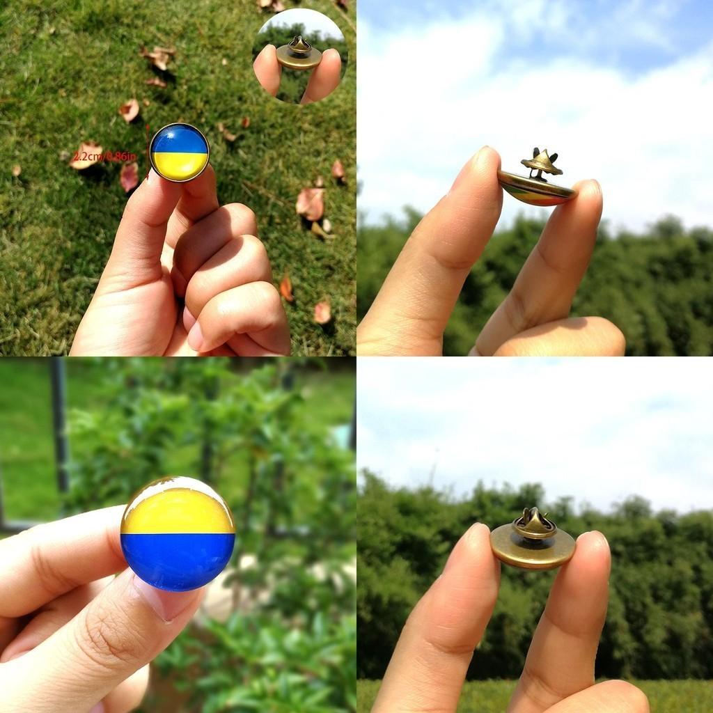 Стильный значок-пуговица с флагом Украины, брошь для рюкзаков и сумок