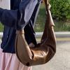 Lazy Wind Casual Versatile Commuter Shoulder Messenger Bag Large Capacity Retro Soft Leather Pleated Dumpling Bag