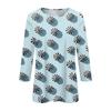 Women's Fashion Casual Round Neck 3/4 Sleeve Printed T-Shirt Ladies Top