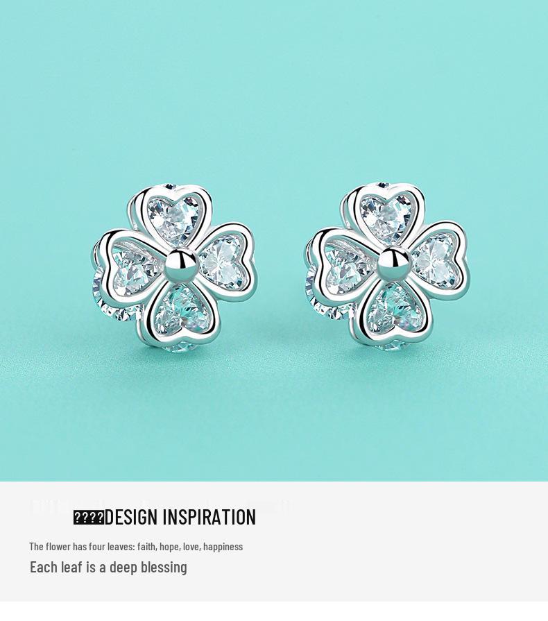 Серьги из стерлингового серебра 2023 года в виде четырехлистного клевера: Элегантные и Роскошные Женские Украшения
