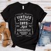 New Funny Vintage 1973 Birthday T Shirt Unisex Short Sleeve O Neck Summer Casual Vintage 1973 Letter Printing T-Shirt Top Tee