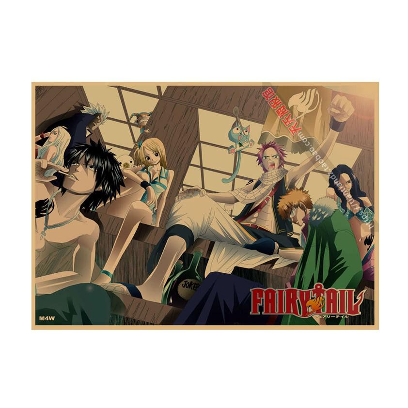 Аниме Постер Fairy Tail - Декоративное Настенное Искусство для Бара, Кафе, Общежития, Японский Стиль, Картина на Крафт-бумаге 678