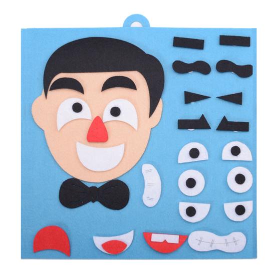 Non-Woven Five Sense Organs DIY Assembling Puzzle Jigsaw Children Training Toy