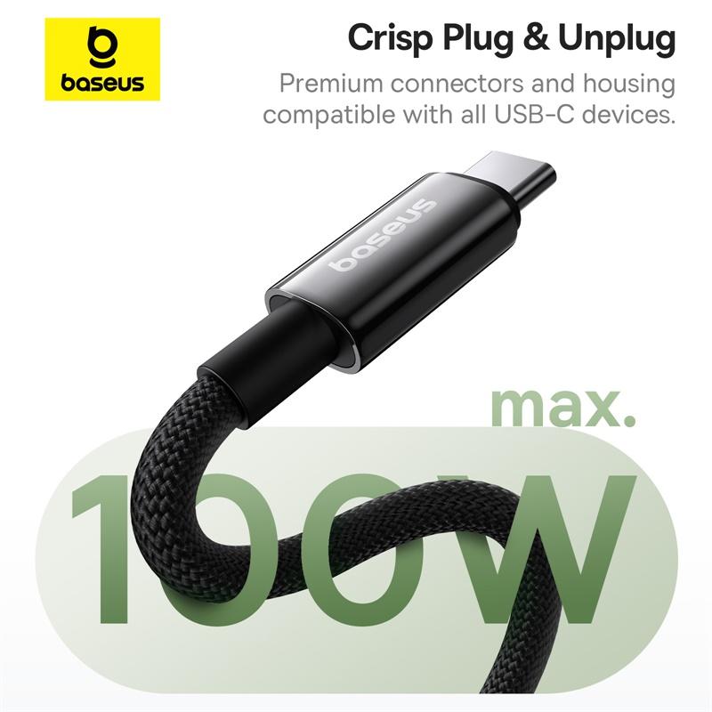 Магнитный кабель USB C Baseus PD 100 Вт для 15 Быстрый зарядный кабель для Macbook Ноутбука Тип C Шнур Провод для Samsung