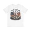 One Nation Under God cross American flag T-Shirt and kids tshirt | Christian faith patriotic tee