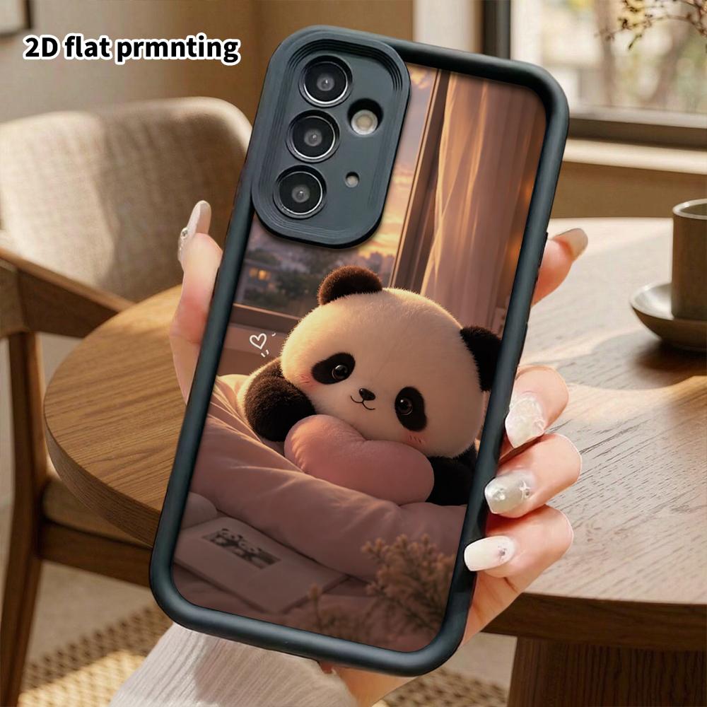 Phone case: 2D flat Samsung Galaxy A34 A35 M05 M06 S20 S22 S21 FE Plus 5G protective case, heart panda, perfect Christmas and Halloween holiday gift