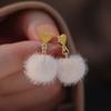 Универсальные серьги Love-hair Ball из плюша