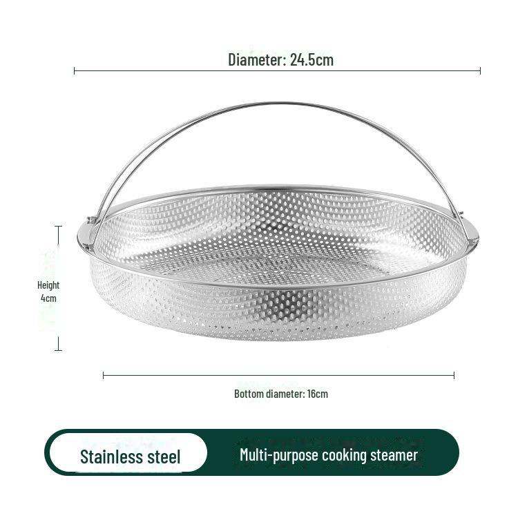 Stainless Steel Multifunctional Steamer Pot with Handle and Drainage Basket