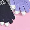 Fluffy Knitted Open Finger Gloves Panda Fingertip Touch Screen Gloves  Women Men