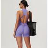 Women's High-intensity Exercise Back Yoga Jumpsuit with Zipper, Nude Feeling, Tight Fitting Jumpsuit Fitness Suit