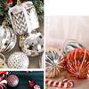 6/8/10cm Christmas Ball Set Plastic Christmas Tree Pendant Crafts Electroplated Ball  Room