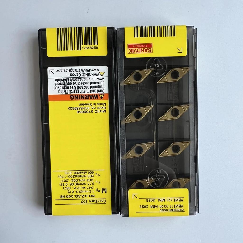 Original Sandvik / VBMT110304-MM 2025  / CNC Lathe Carbide Blade 10 PCS