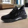 Oulylan New Men's Work Protective Shoes Lightweight Soft Soled Anti Smashing Anti Stabbing Steel Toe Protective Shoes
